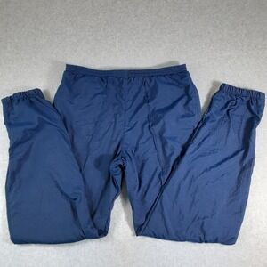 VTG Tail Mens Track Pants Navy Blue Elastic Waist Zipper Cuff Lined Athletic Med